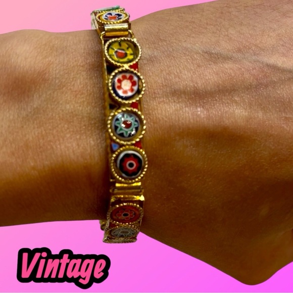 Vintage Italian Micro Mosaic Bracelet - Picture 1 of 7